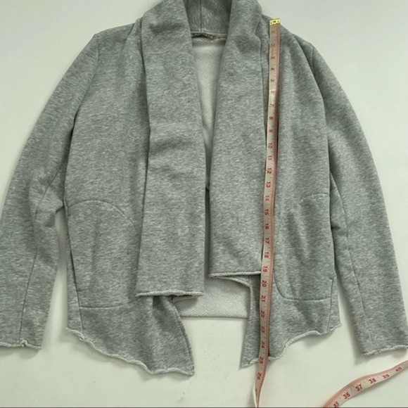 Athleta French Terry Tranquility Wrap Sweatshirt Grey - Picture 9 of 9